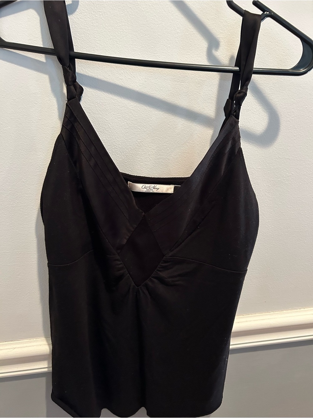 Old Navy Black V-Neck Camisole with Tie-Strap Detail